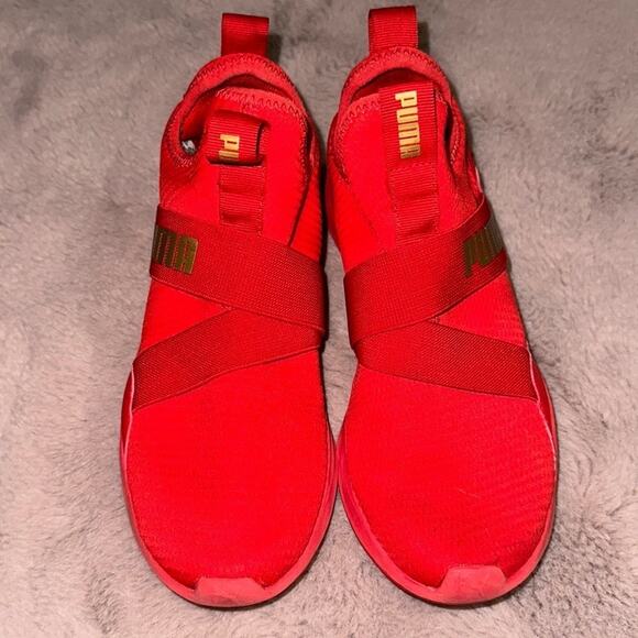 Puma Women's Radiate Training Shoe Red Gold Size 6.5 - Picture 4 of 8